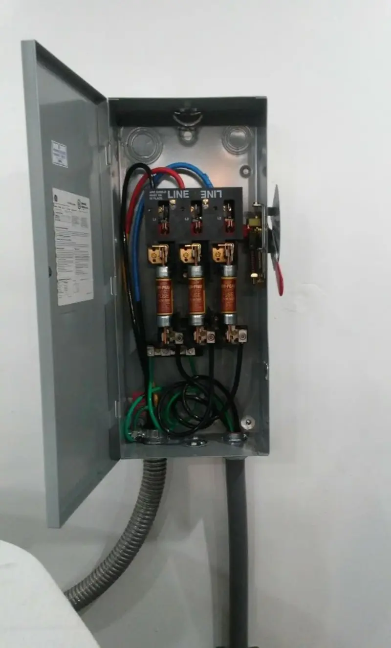Three-phase disconnect switch installed for Electrical Wiring & Rewiring in Rockville